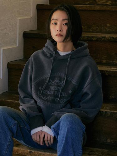 Vintage Pigment Cotton Hoodie [Charcoal] - REORG - Modalova