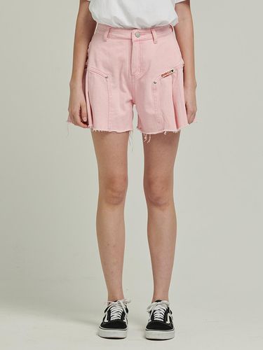 WIDE-LEG DENIM SHORTS_PINK - MARILUZ - Modalova