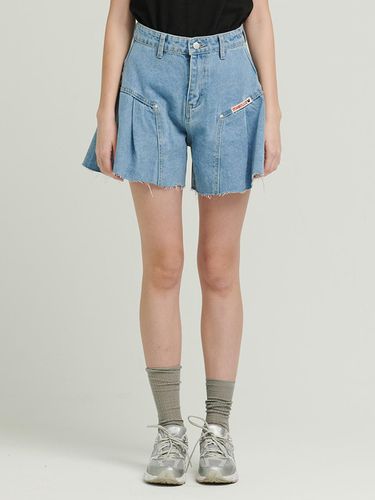 WIDE-LEG DENIM SHORTS_BLUE - MARILUZ - Modalova