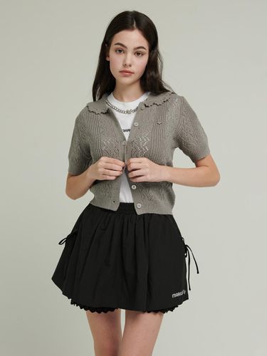 Pointelle Knit Cardigan_GREY - MARILUZ - Modalova