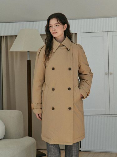 Duckdown Long Trench Coat_BEIGE - MARILUZ - Modalova