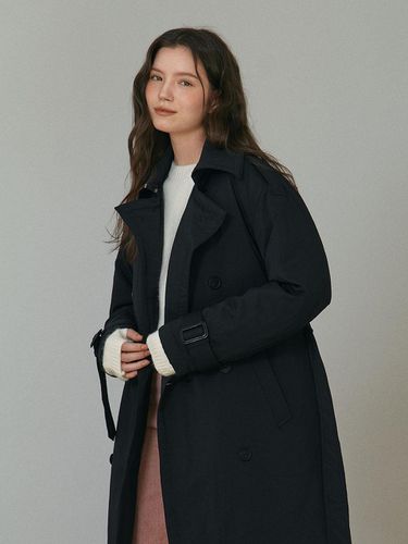 Duckdown Long Trench Coat_NAVY - MARILUZ - Modalova