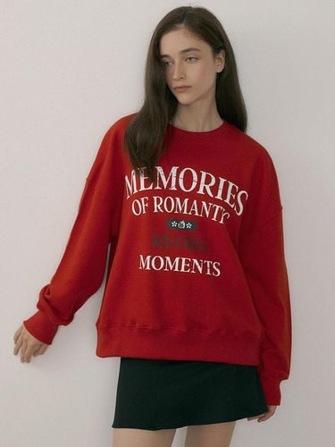 Memory Vintage Print Cotton Sweatshirt [Red] - REORG - Modalova