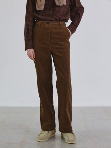 Corduroy Belted Straight Pants [] - STEP AROUND - Modalova