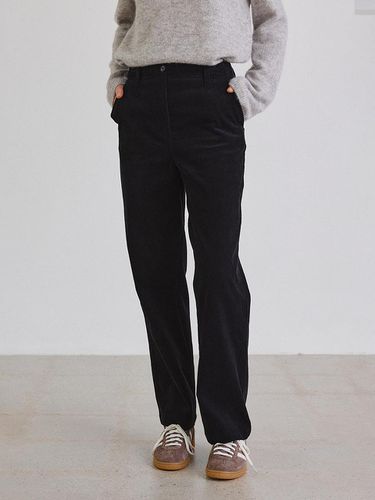 Corduroy Belted Straight Pants [] - STEP AROUND - Modalova