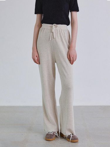 Merino Wool Ribbed Wide Leg Pants [] - STEP AROUND - Modalova