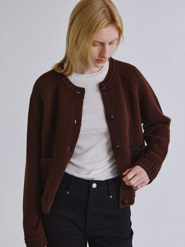 Rib Line Raglan Merino Wool Cardigan [] - STEP AROUND - Modalova