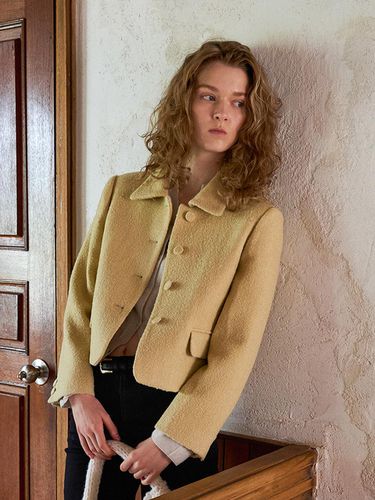 Boucle Cropped Alpaca Wool Jacket [] - STEP AROUND - Modalova