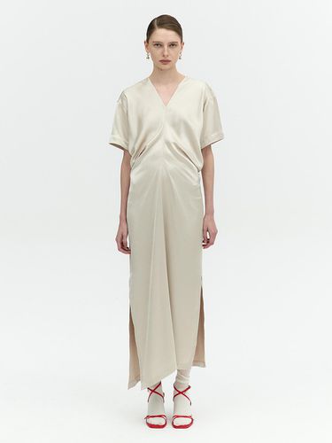 SATIN FLOW HALF DRESS_LIGHT BEIGE - L’H.A.S - Modalova