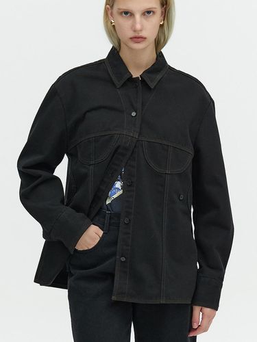 BUTTON POINT DENIM SHIRTS_BLACK - L’H.A.S - Modalova