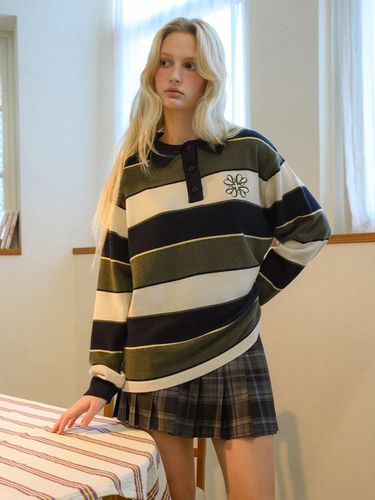 LINE] Clover embroidered stripe knitwear - VITALSIGN - Modalova