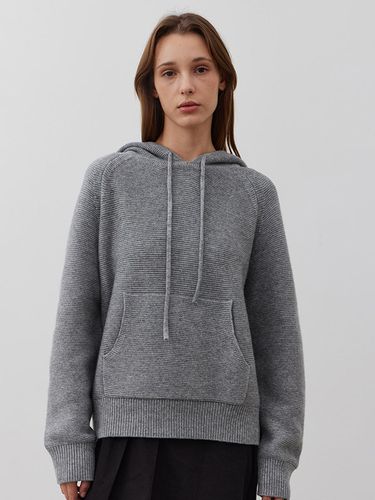 Dual Knit Hooded Pullover_GRAY - MARILUZ - Modalova