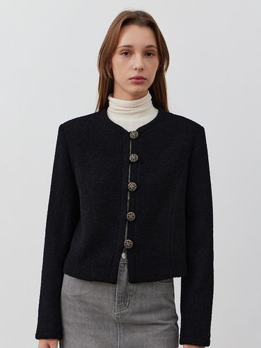 Pure Collar Tweed Jacket_BLACK - MARILUZ - Modalova