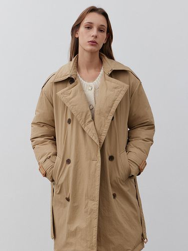 Duckdown Long Trench Coat-BEIGE - MARILUZ - Modalova