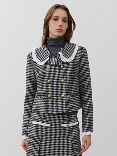 WOOL CHECK DOUBLE JACKET-GRAY - MARILUZ - Modalova