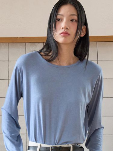 Cozy Long Sleeve T-shirt Blue VW267 - VOIEBIT for WOMEN - Modalova