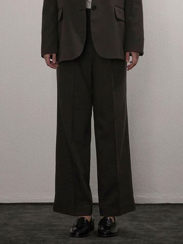 PIN TUCK SLACKS CHARCOAL - camino - Modalova