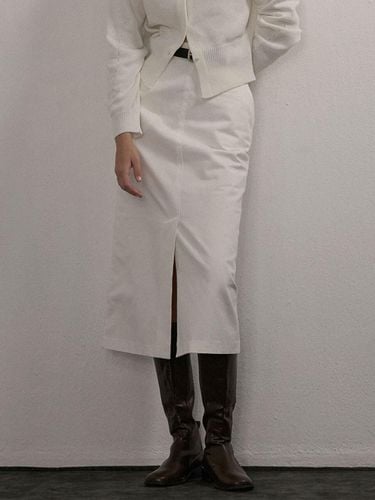 POCKET H LINE LONG SKIRT WHITE - camino - Modalova