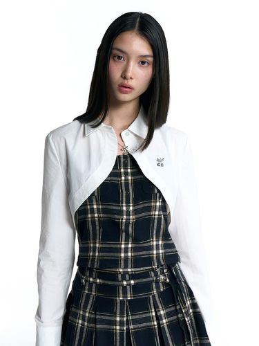 Checkered Bolero Shirt [White] - KIRSH - Modalova