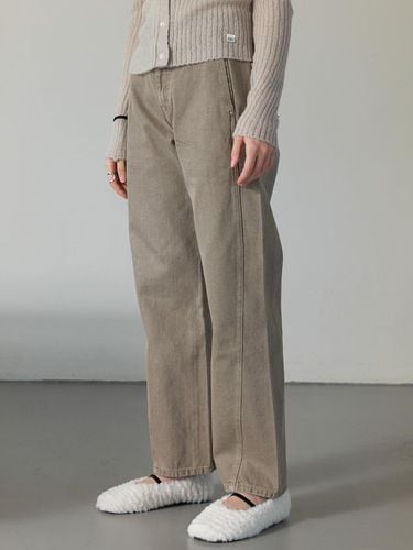 High Waist Curved Denim - KHAKI - STAYPEOPLE - Modalova