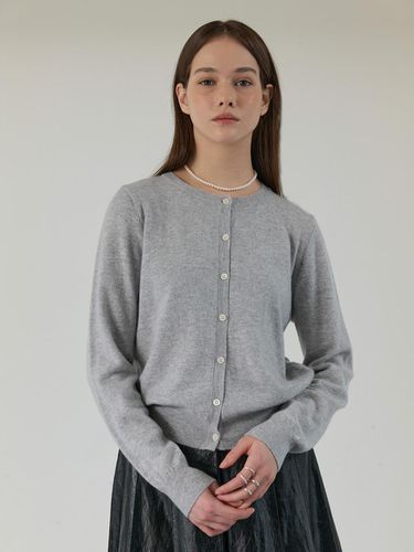 Cashmere Basic Cardigan - GRAY - STAYPEOPLE - Modalova