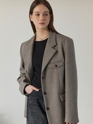 Basic three button jacket - BROWN - STAYPEOPLE - Modalova