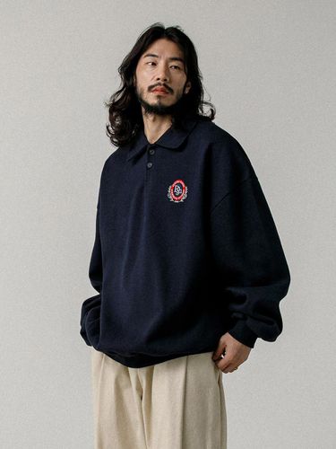 Lunar New Year Patch Collar Sweatshirt Navy - RUGGED HOUSE - Modalova