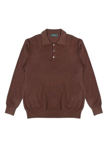 KT008 Washable button Collar Knitwear_brown - ALL CLASSIC - Modalova