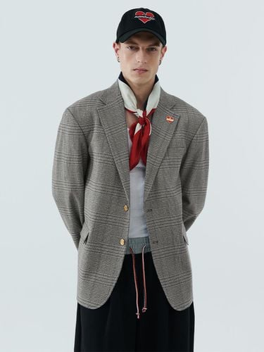 Nomantic Parisien Checkered Wool Jacket Gray - beyondcloset - Modalova