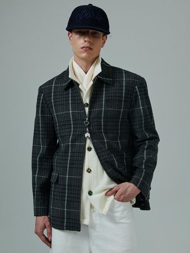 COLLATION LINE] Vintage Detail Wool Checkered Rid - beyondcloset - Modalova