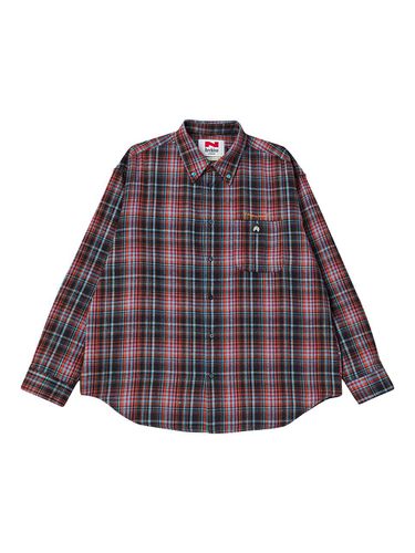 Neo Classic Check Cutting Detail Shirts_Red - beyondcloset - Modalova