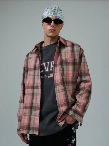 Neo Classic Check Cutting Detail Shirts_Pink - beyondcloset - Modalova