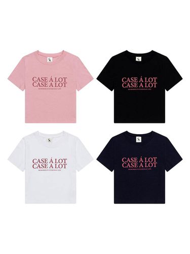 Slogan logo crop T-shrit (4colors) - CASE A LOT - Modalova