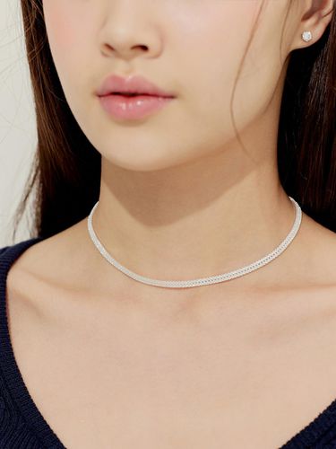 Silver]Sparkling double cubic necklace - murmur - Modalova