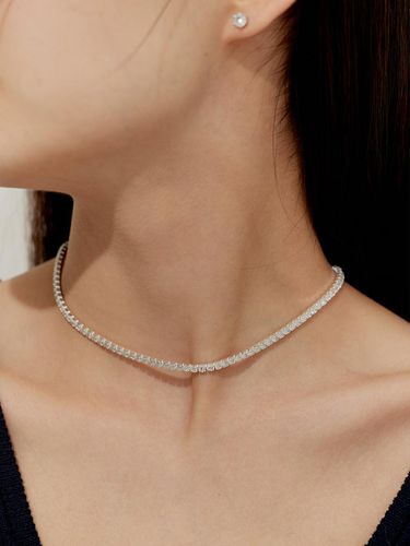 Silver]Simple tennis necklace - murmur - Modalova