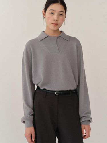 Cashmere Polo Top - Stone - KINDERSALMON - Modalova