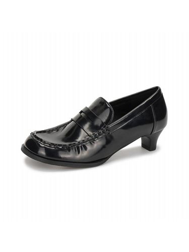 Wide Penny Loafer Heel Black 4 cm - FORMEL CAMELE - Modalova