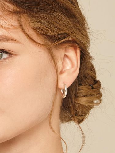 Silver]Basic onetouch hoop earring(large) - murmur - Modalova