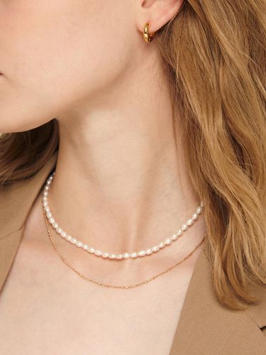 Silver]Petit oval pearl necklace - murmur - Modalova