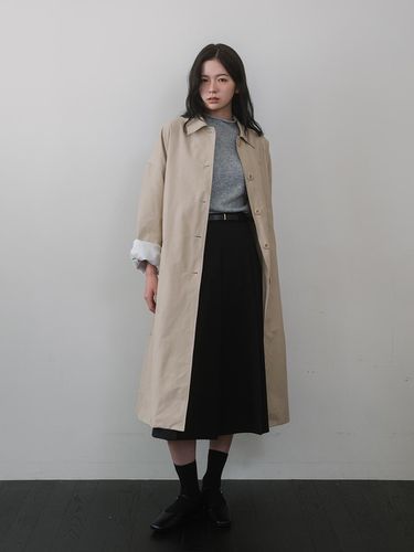 Over long Trench Coat - Beige - Laminez - Modalova