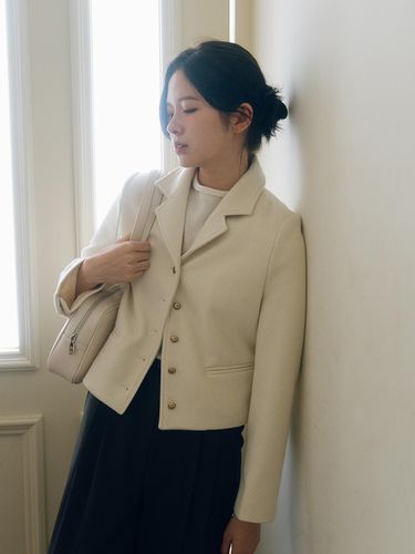 Formal Collar Tweed Jacket - Laminez - Modalova