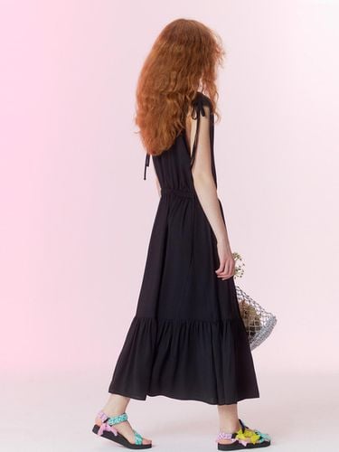 Summer pleated maxi dress_Black - OPENING SUNSHINE - Modalova