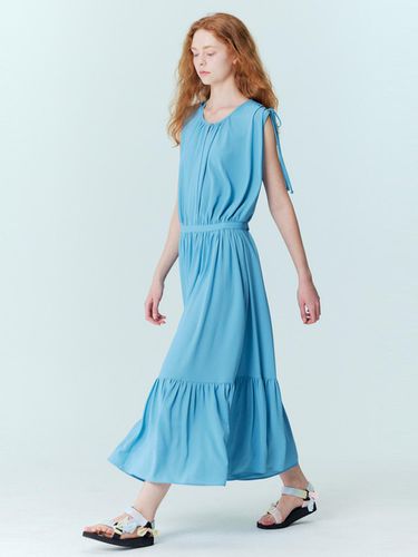 Summer pleated maxi dress_Blue - OPENING SUNSHINE - Modalova