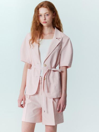 Volume sleeve linen belted jacket_Pink - OPENING SUNSHINE - Modalova