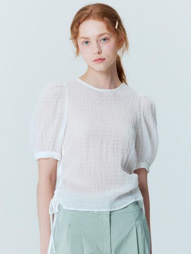 Crinkle string blouse_White - OPENING SUNSHINE - Modalova