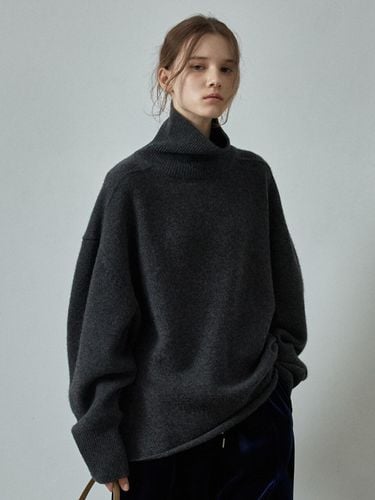 Alpaca Turtleneck Knit - Charcoal - FACADE PATTERN - Modalova