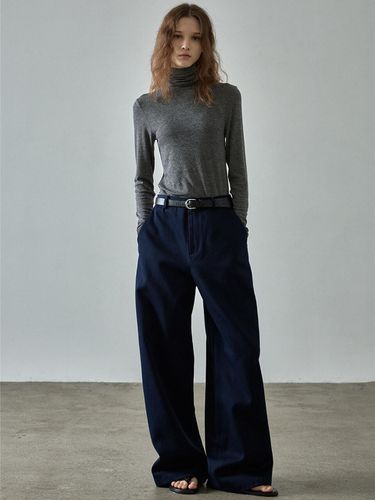 Relaxed Cotton Pants - Navy - FACADE PATTERN - Modalova