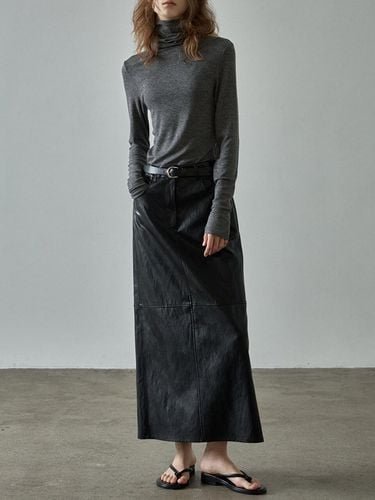 Leather Maxi Skirt - Black - FACADE PATTERN - Modalova