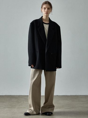 Oversized Double Jacket - Black - FACADE PATTERN - Modalova