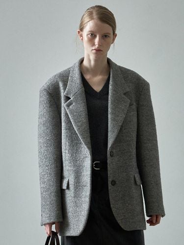 Herringbone Blazer Coat - Grey - FACADE PATTERN - Modalova